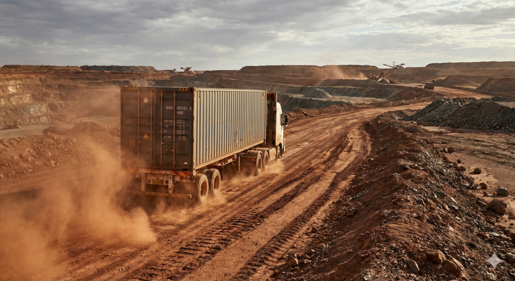 Global Logistics Door-to-door logistics delivery of heavy machinery parts to remote mining sites